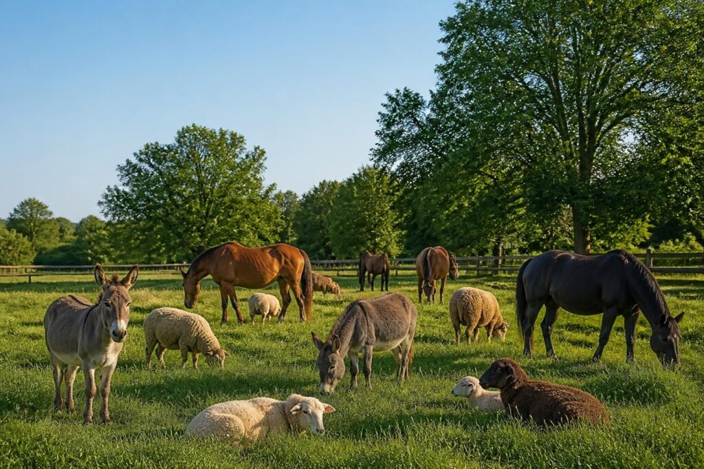 découvrez comment faire cohabiter harmonieusement chevaux, ânes et moutons au pré grâce à nos conseils pratiques pour un troupeau équilibré et serein.