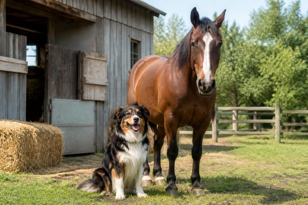 découvrez quels chiens s'entendent le mieux avec les chevaux en écurie et comment favoriser une cohabitation harmonieuse entre chiens de ferme et chevaux.