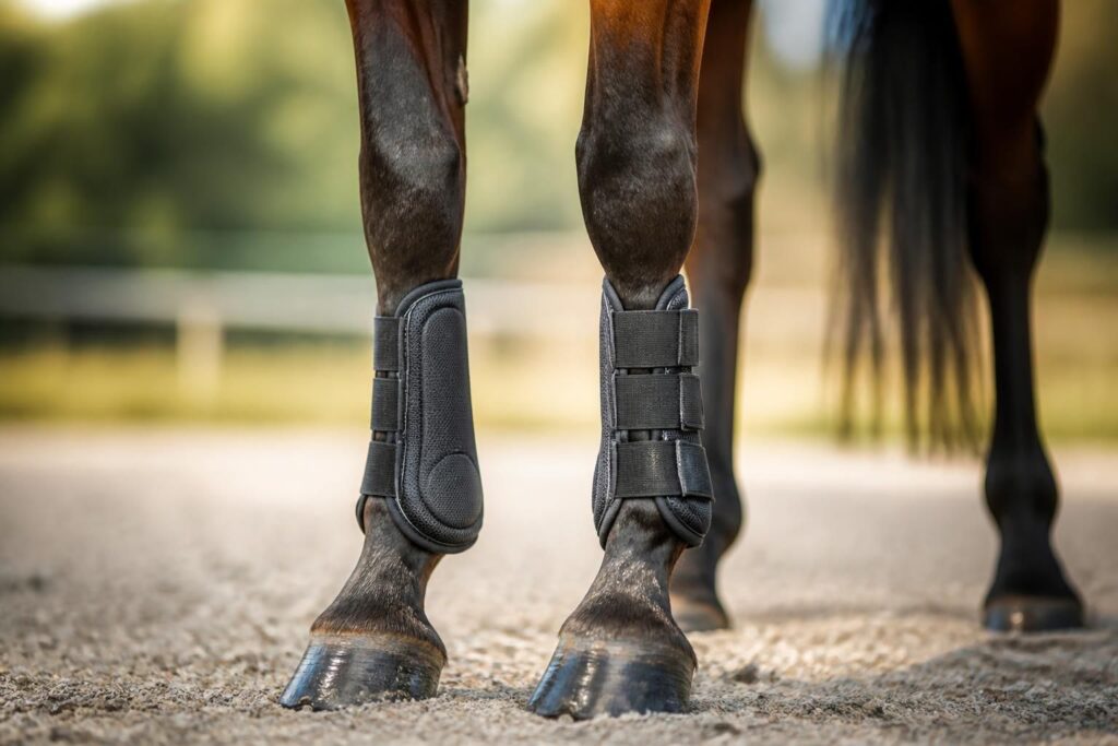 Guêtres et protège-boulets : bien protéger les membres du cheval