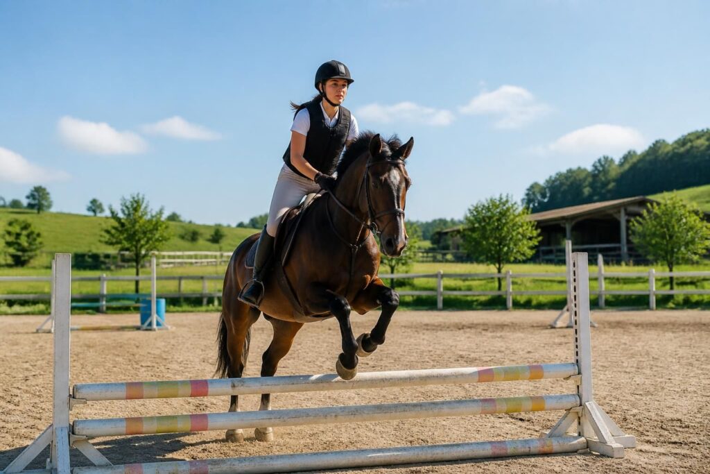 Le saut d’obstacles pour débuter : premières barres et bons réflexes