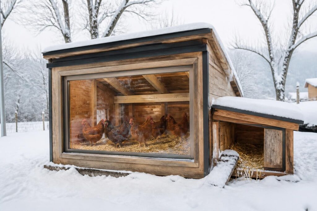 Le poulailler en hiver : protéger ses poules du froid