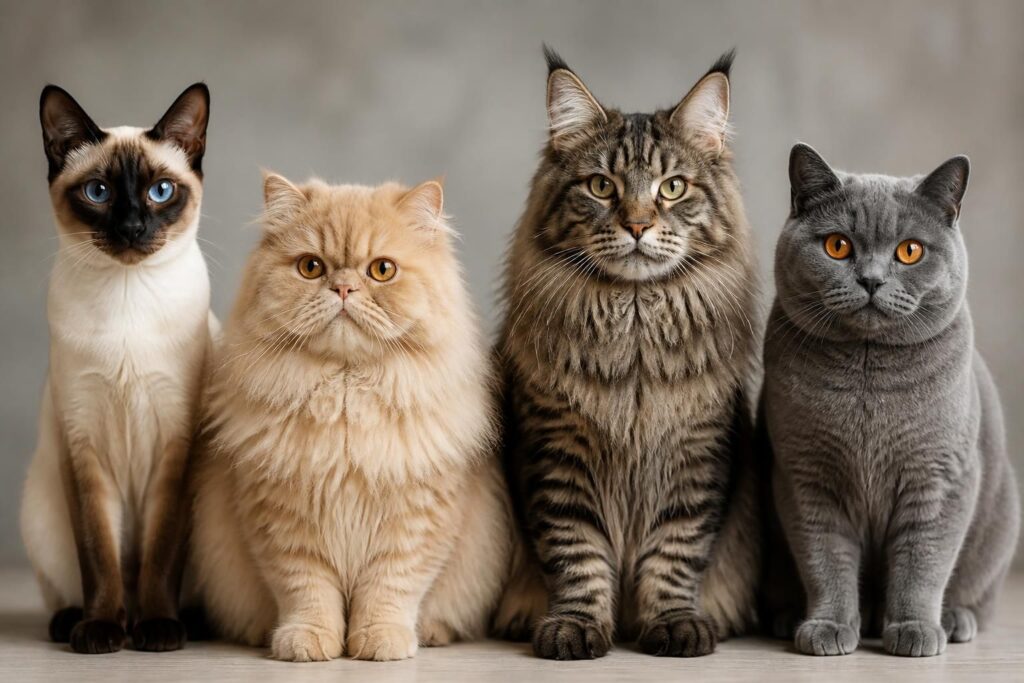 Les grandes races de chat : siamois, persan, maine coon, chartreux